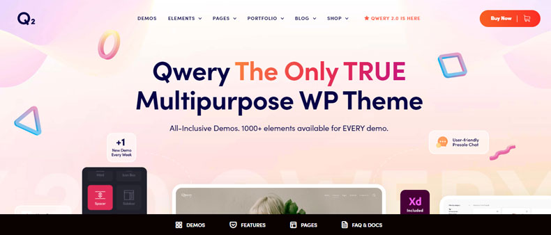 Qwery is one of the best selling premium WordPress theme in Themeforest market