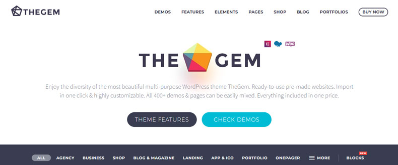 The Gem is one of the best selling premium WordPress theme in Themeforest market