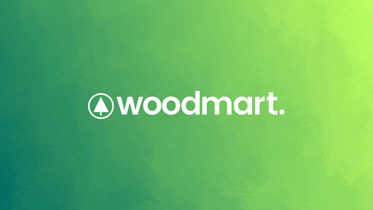 Woodmart theme logo in white color